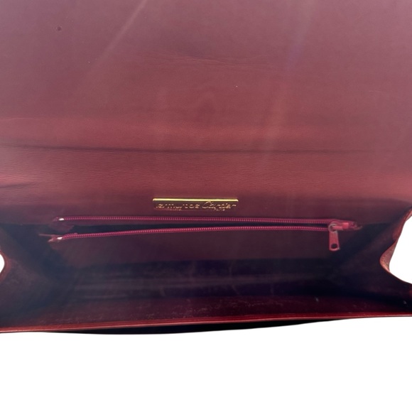 Vintage CARTIER Burgundy Leather Clutch w/ box and dust cover - Picture 5 of 6